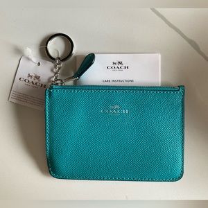COACH Key Pouch/Wallet Polished Pebble-Turquoise